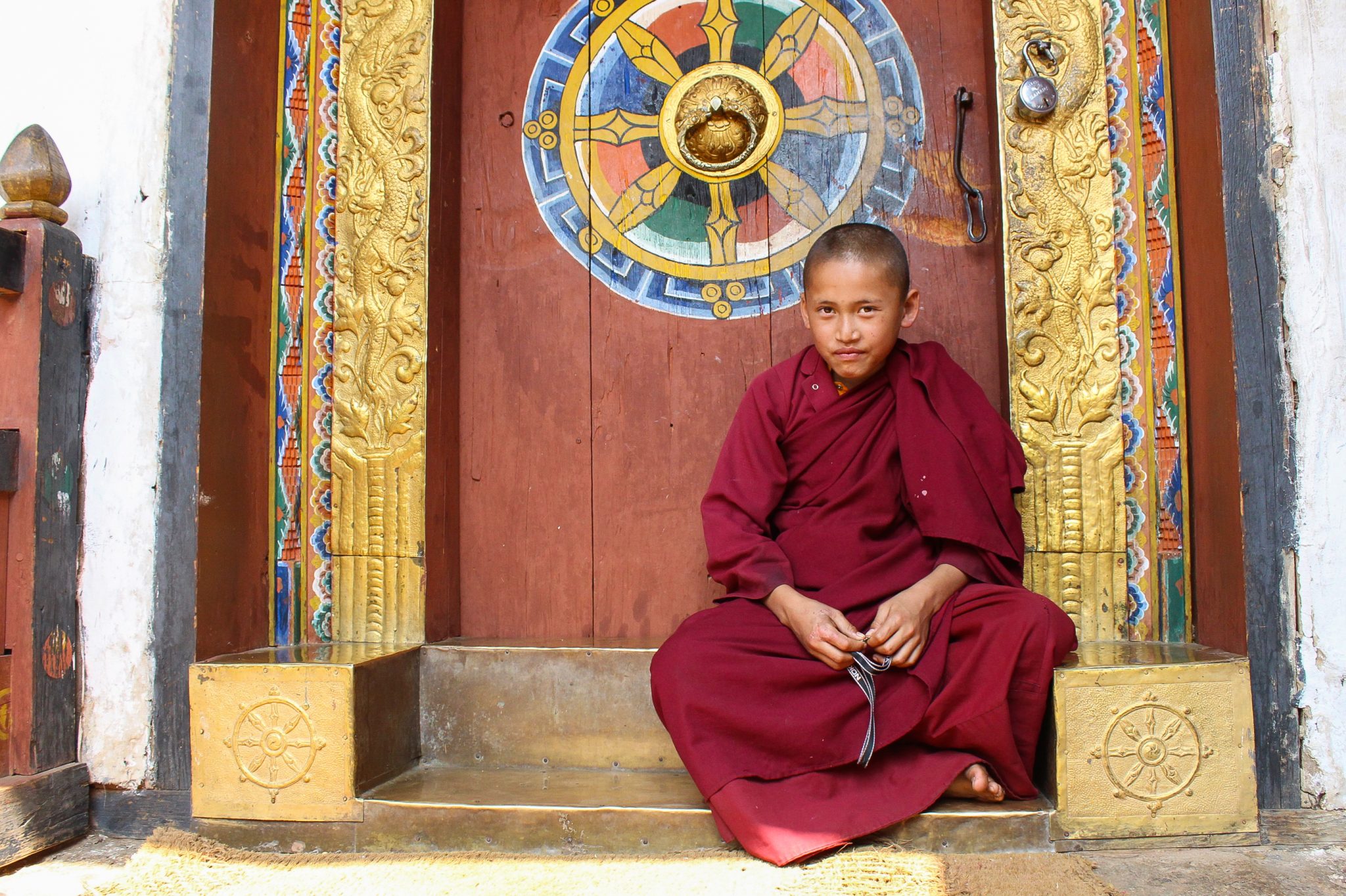 Novice monk, Chimi Lhakhang, Punakha, Bhutan