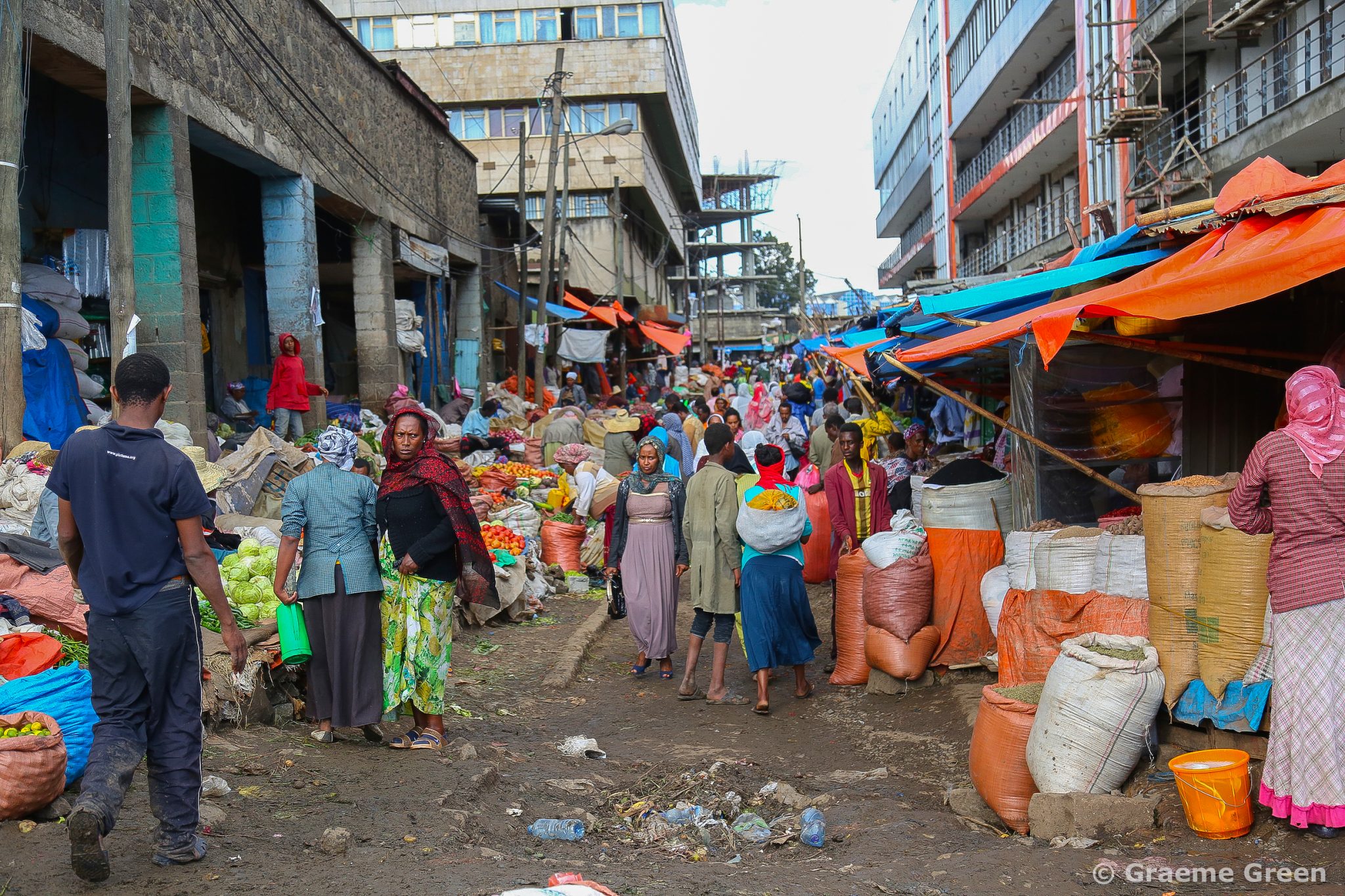 Local people shopping in Addis Ababa's The Merkato, the largest market in Africa