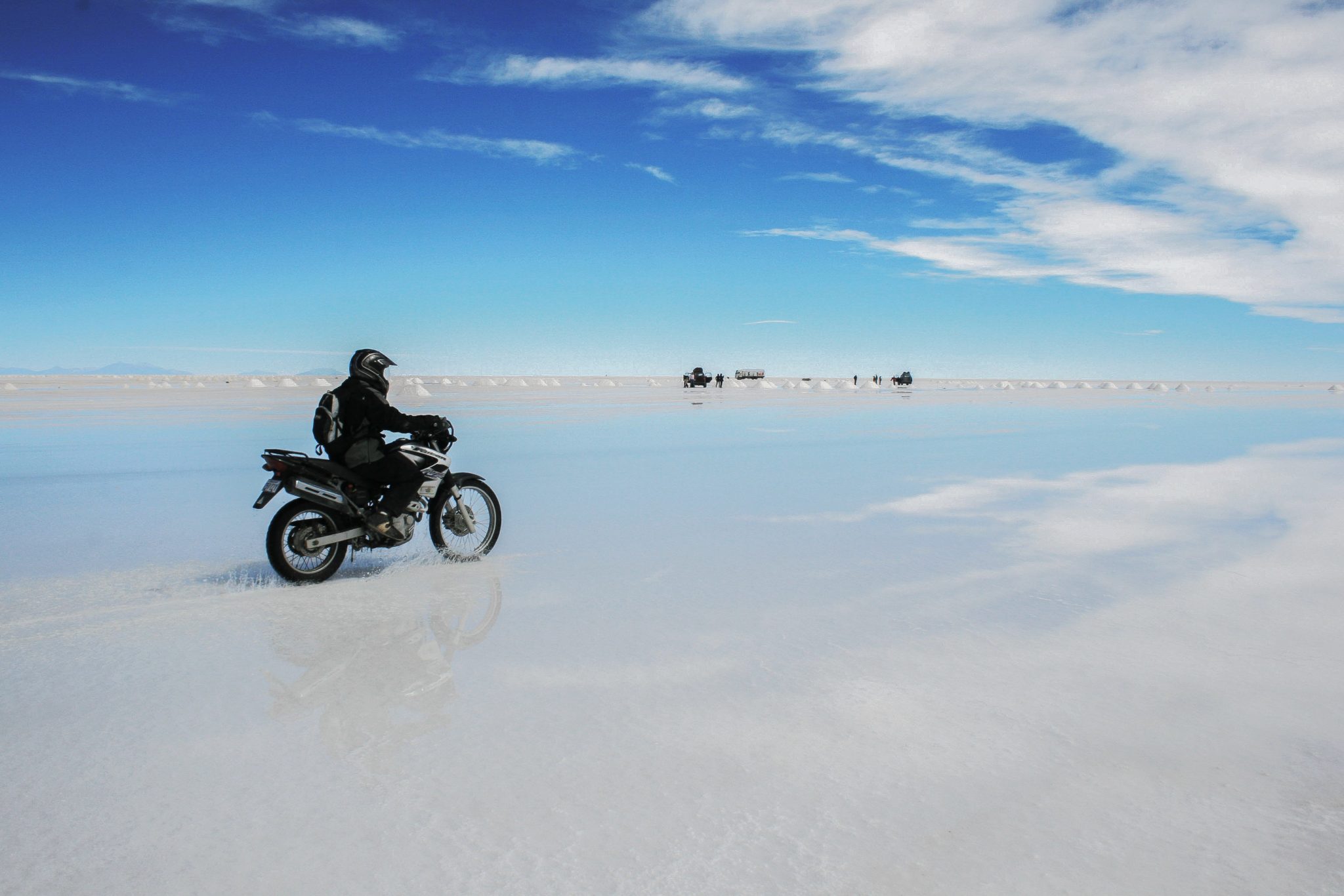 Motorcyclist, Salar de Uyuni, Bolivia