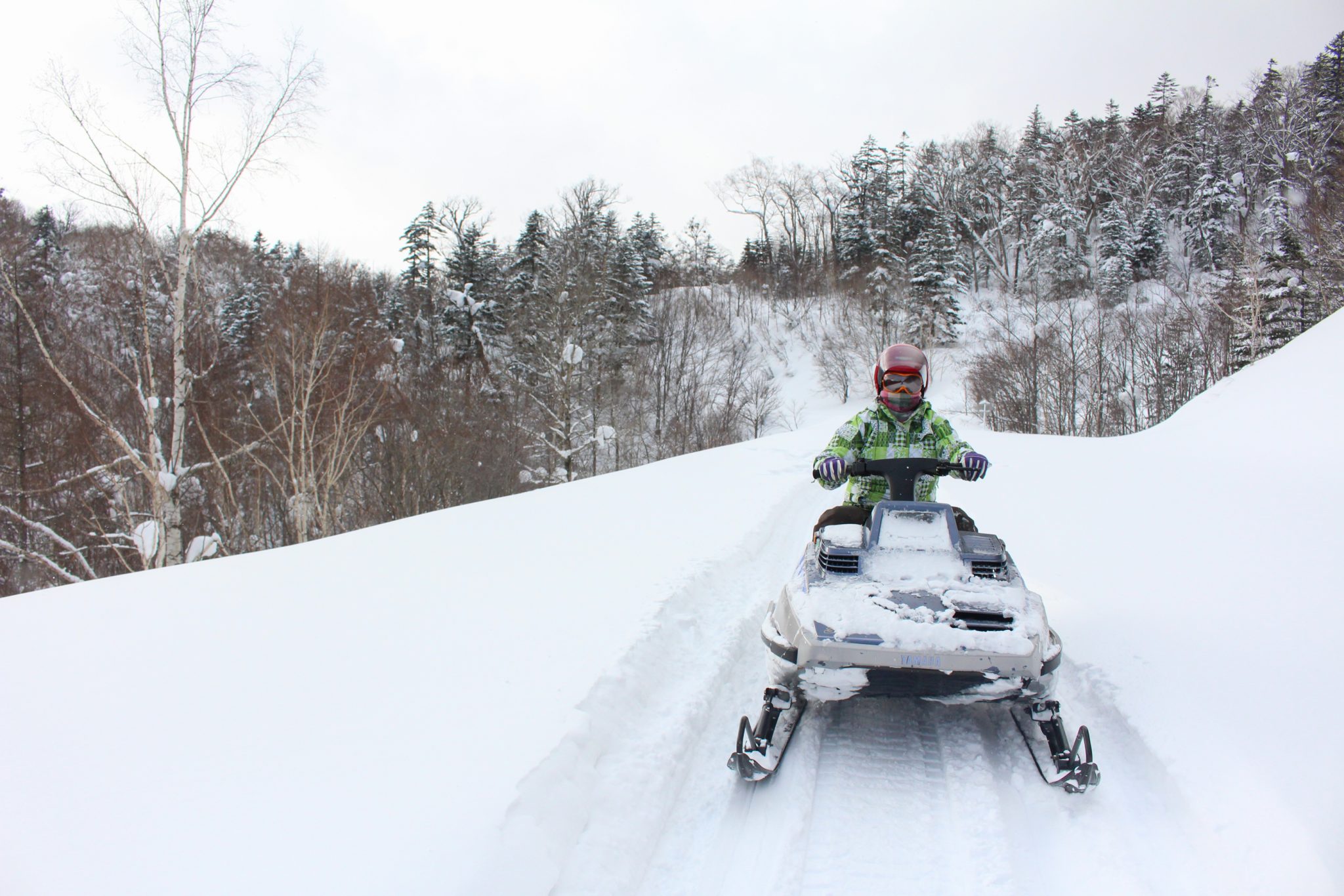 Snowmobiler, Furano, Hokkaido, Japan