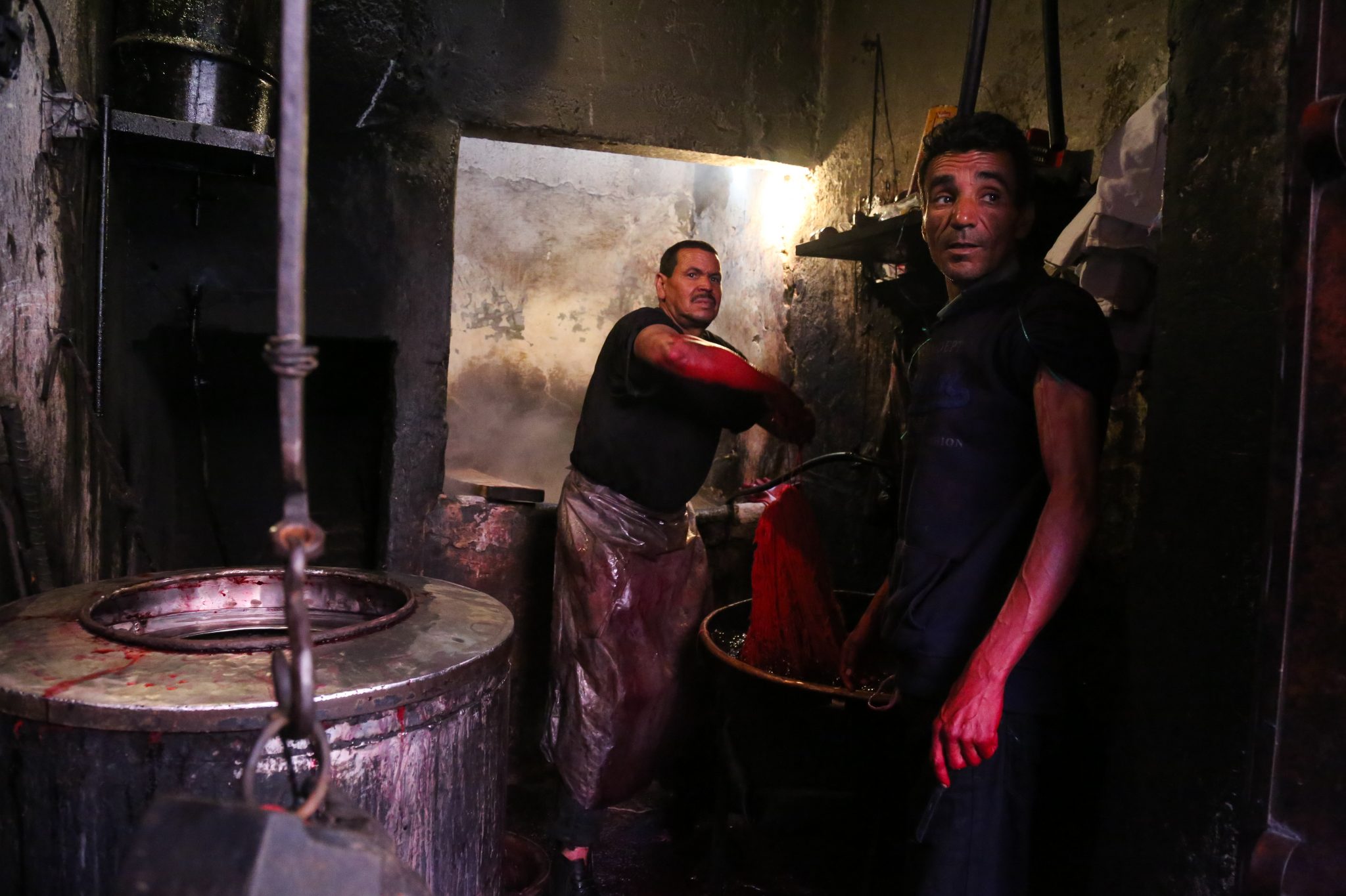 Tannery workers, Marrakech, Morocco
