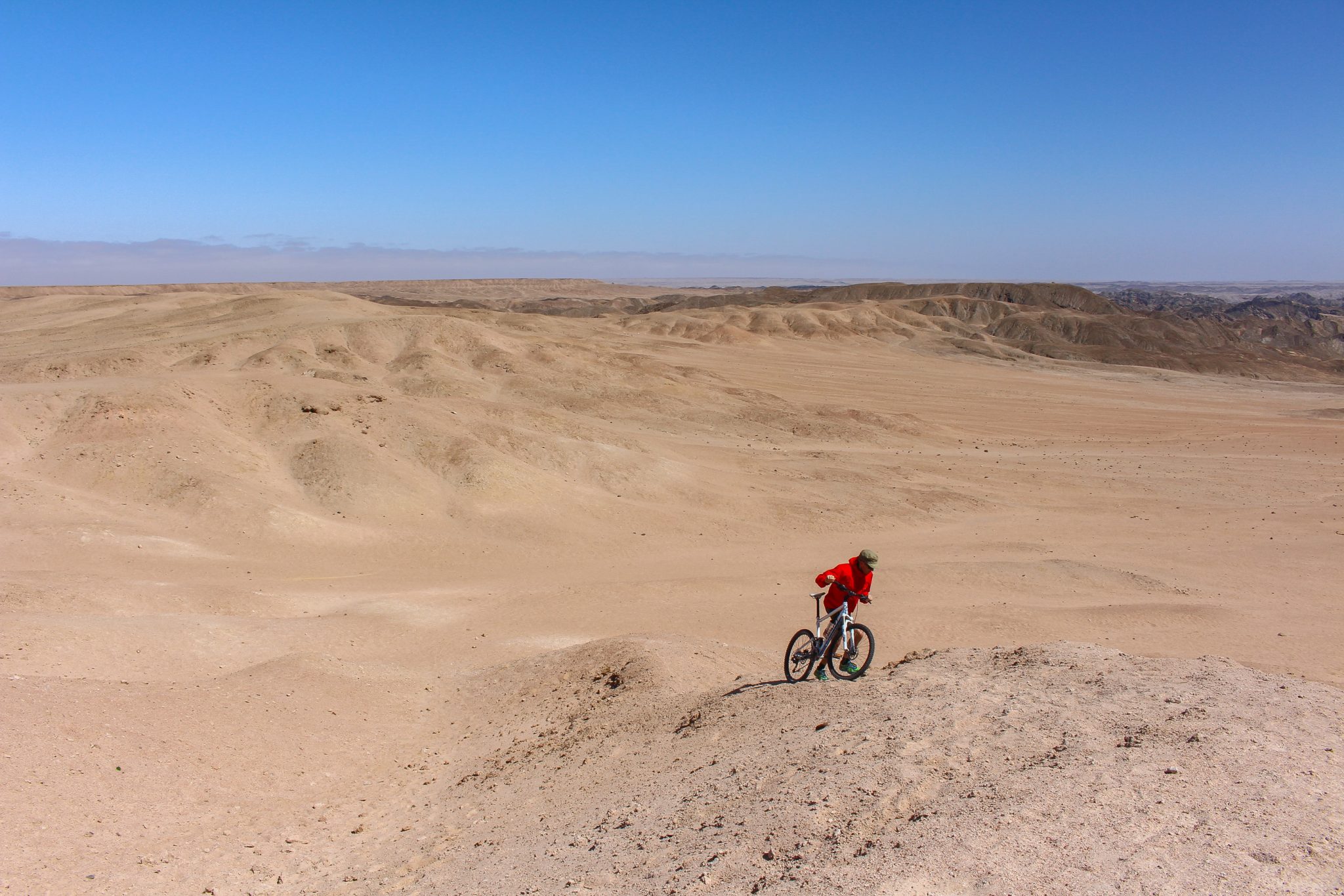 Mountain biker, Namib desert, Namibia