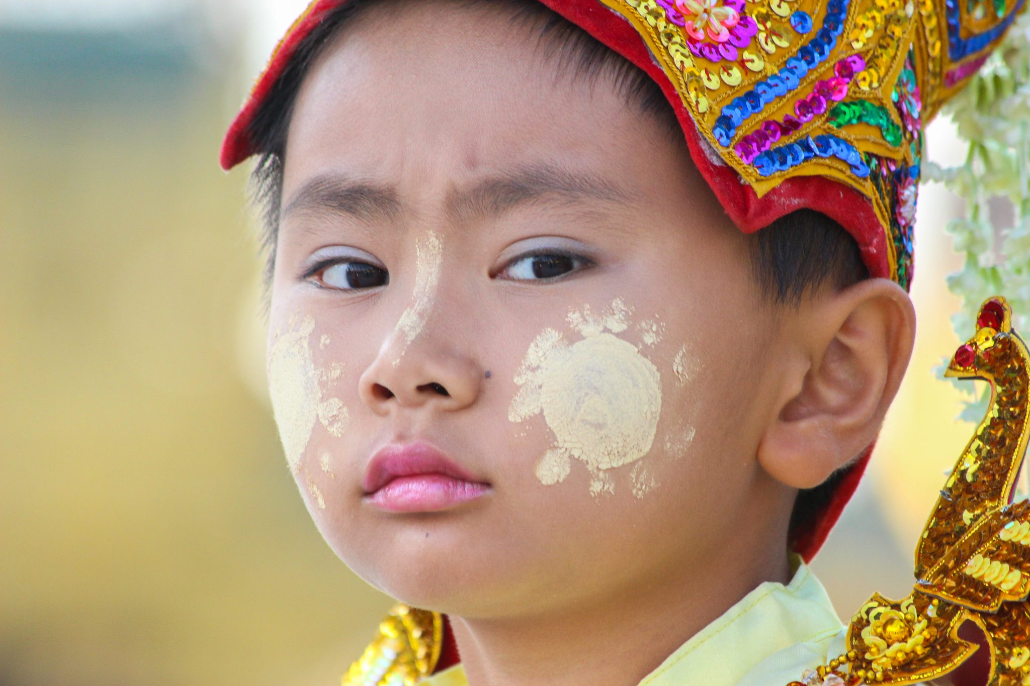 Young boy, Shwedagon Pagoda, Yangon, Myanmar