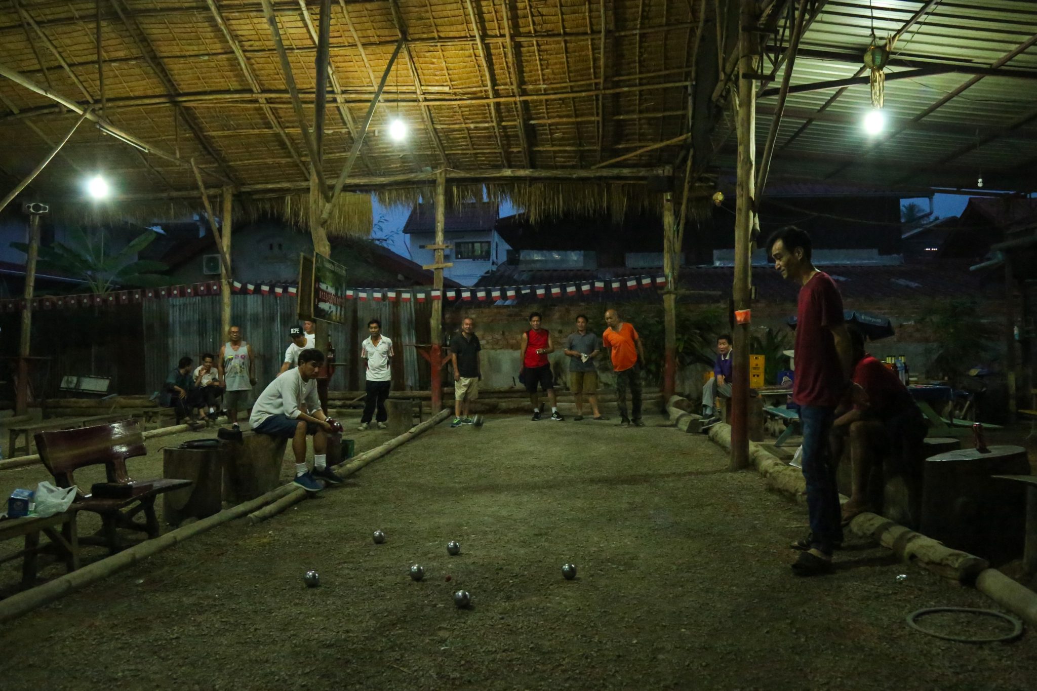 Pétanque players, Luang Prabang, Laos