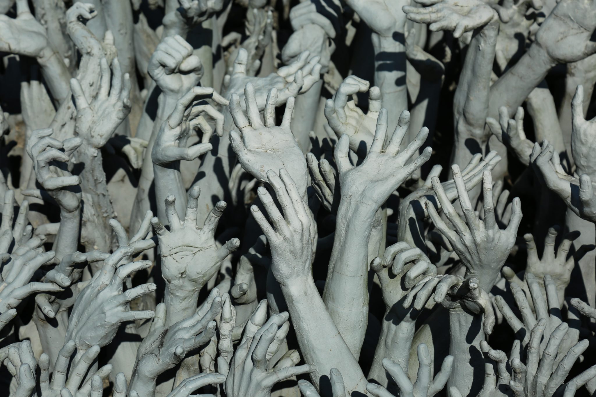 Hands sculpture, Wat Rong Khun temple, Chiang Rai, Thailand