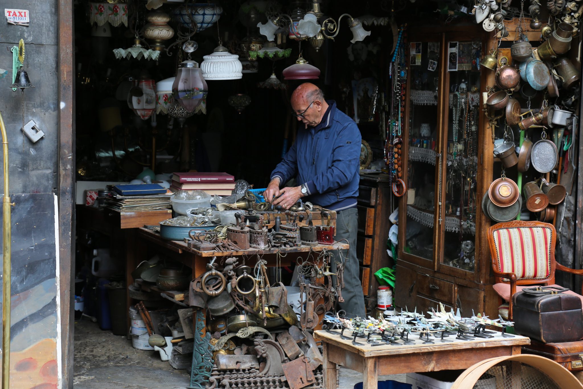 Antiques dealer, Palermo, Sicily, Italy